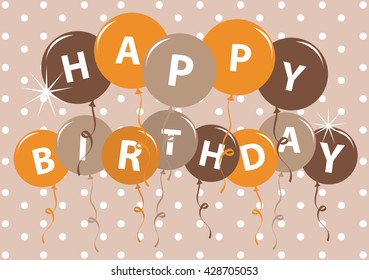 Happy birthday card with balloon Vector