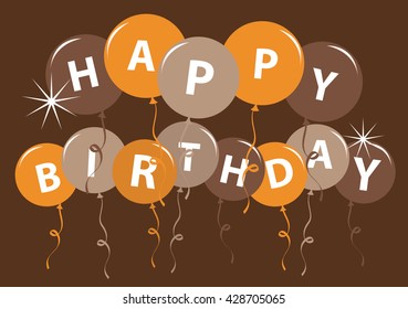 Happy birthday card with balloon Vector
