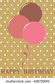 Happy birthday card with balloon Vector