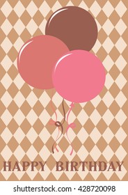 Happy birthday card with balloon Vector