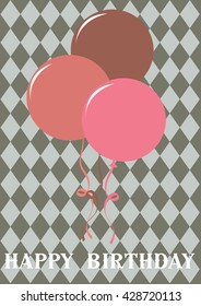 Happy birthday card with balloon Vector