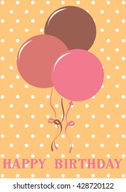 Happy birthday card with balloon Vector