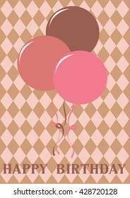 Happy birthday card with balloon Vector