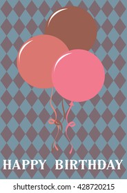 Happy birthday card with balloon Vector
