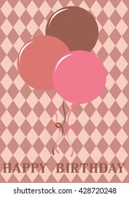 Happy birthday card with balloon Vector