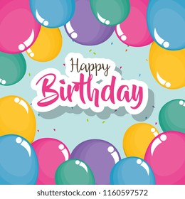 happy birthday card with balloons 