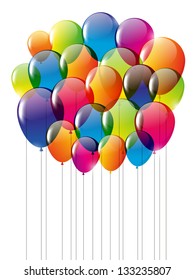 Happy Birthday card with balloons