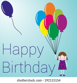 Happy birthday card with balloons