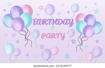 Happy birthday card with balloons