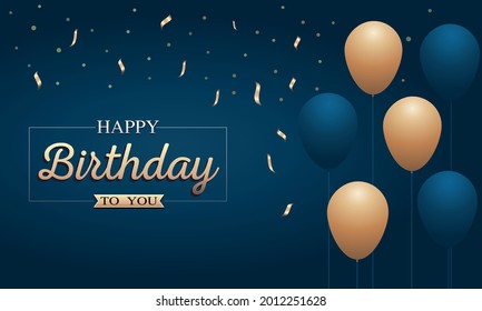 Happy Birthday Card Balloons Confetti Stock Vector (Royalty Free ...