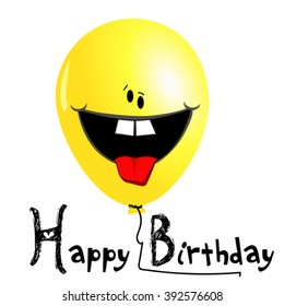 Happy Birthday card balloons smile