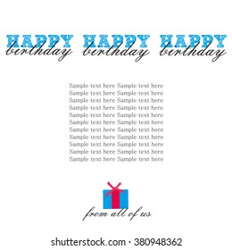 Happy Birthday card with balloon.Vector Illustration