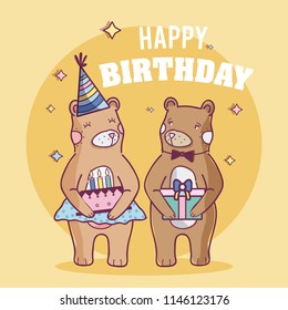 Happy birthday card with bear
