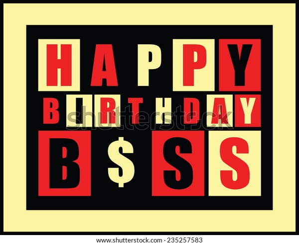 Happy Birthday Card Happy Birthday Boss Stock Vector (Royalty Free ...