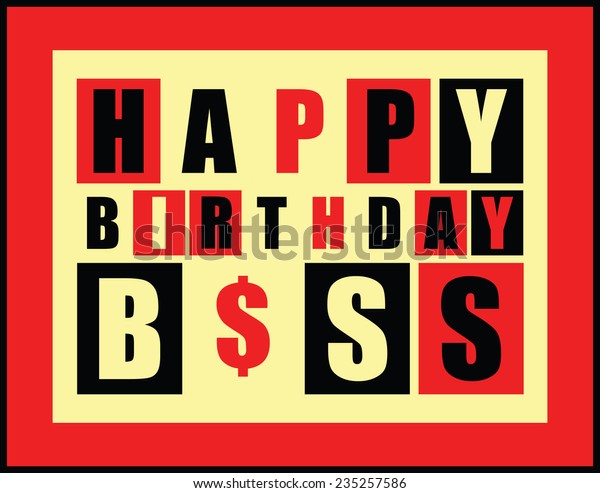 Happy Birthday Card Happy Birthday Boss Stock Vector (Royalty Free ...