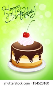 Happy Birthday Card with Cake