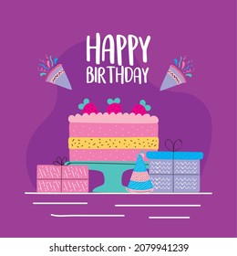 happy birthday card with cake