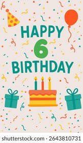 happy birthday card with birthday cake