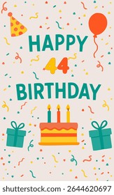 happy birthday card with birthday cake