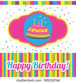 Happy birthday card with cake
