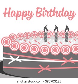  Happy birthday card. Birthday cake. Colorful birthday. Vector Illustration