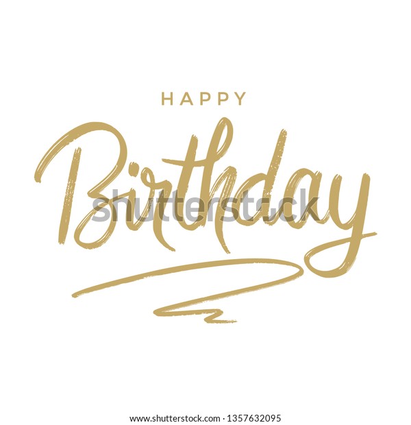 Happy Birthday Card Calligraphy Banner Text Stock Vector (Royalty Free ...