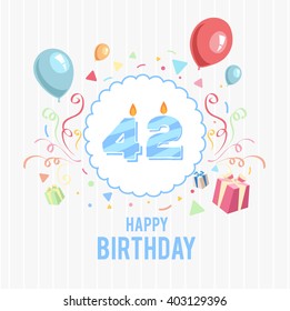 Happy birthday card with candle number