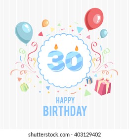 Happy birthday card with candle number