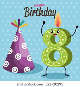 happy birthday card with candle number