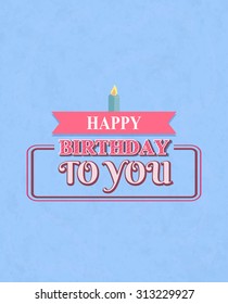 happy birthday card with candle , vector illustration