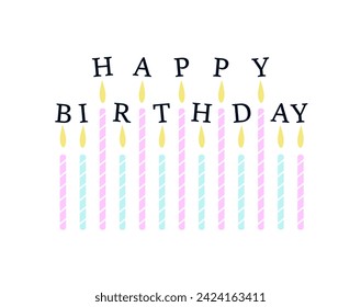 Happy birthday card and candles