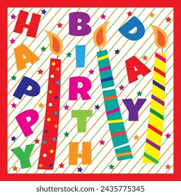 Happy birthday card with candles design