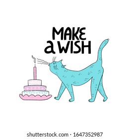 Happy birthday card with cat.