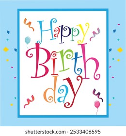 Happy birthday card. Celebration background with Birthday gift boxes and place for your text. vector illustration. birthday art blue cheerful feast color. happy holiday greeting card design. eps file.