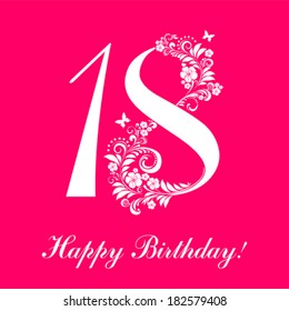 Happy Birthday Card Celebration Pink Background Stock Vector (Royalty ...