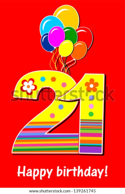 Happy Birthday Card Celebration Red Background Stock Vector (Royalty ...