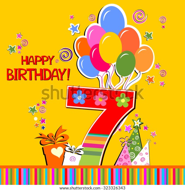 Happy Birthday Card Celebration Yellow Background Stock Vector (Royalty ...