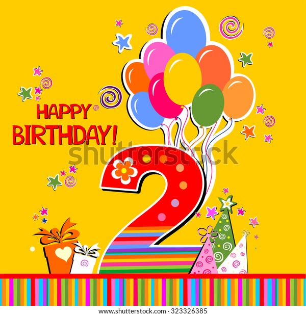 Happy Birthday Card Celebration Yellow Background Stock Vector (Royalty ...