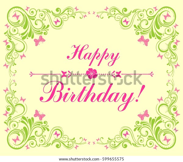 Happy Birthday Card Celebration Yellow Background Stock Vector (Royalty ...