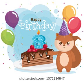 happy birthday card with chipmunk