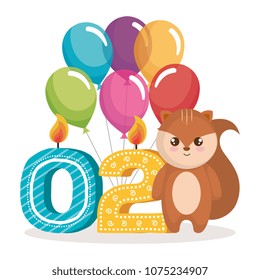 happy birthday card with chipmunk