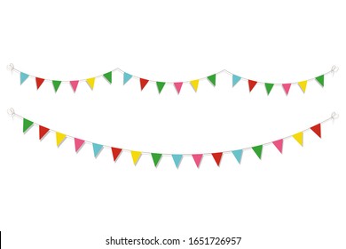 Happy Birthday card with colorful paper garlands. Vector illustration EPS10