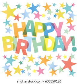 Happy birthday card colorful vector illustration
