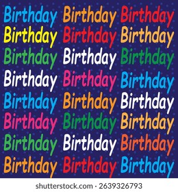 Happy birthday card with colorfull text