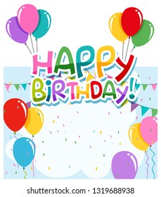 Happy birthday card concept illustration