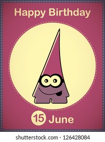  Happy birthday card with cute cartoon monster
