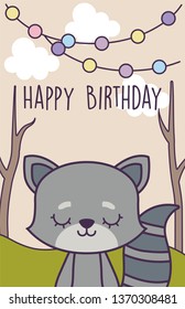happy birthday card with cute cat