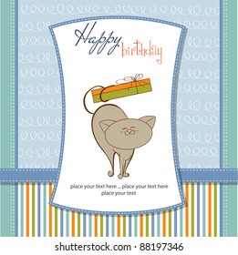 happy birthday card with cute cat