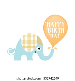 Happy Birthday Card Cute Elephants Stock Vector (Royalty Free) 531742549