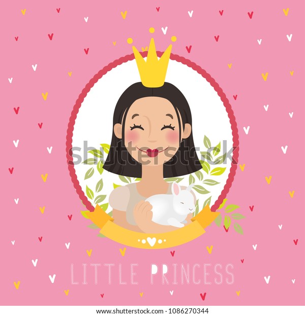 Happy Birthday Card Cute Little Princess The Arts Stock Image